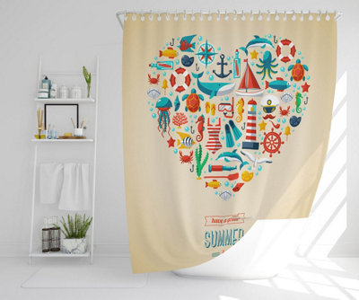 Love Heart of Sealife & Nautical Items (Shower Curtain) / Default Title Price Comparisons | Compare The Build