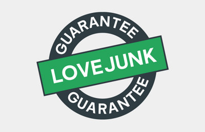 Lovejunk no fly tipping guarantee sign