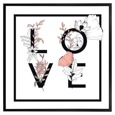 Love (Picutre Frame) / 24x24" / Black