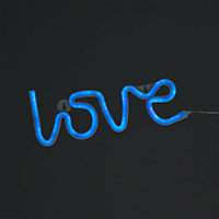 Love Shaped 30cm Battery or USB Powered Rope Light Blue