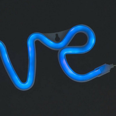 Love Shaped 30cm Battery or USB Powered Rope Light Blue