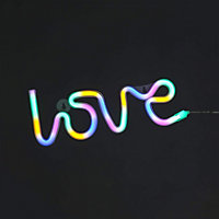 Love Shaped 30cm Battery or USB Powered Rope Light Multicolour