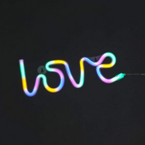 Love Shaped 30cm Battery or USB Powered Rope Light Multicolour