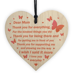 Love You Mum Gift Poem Wooden Heart Birthday Mothers Day Gift Plaque Keepsake
