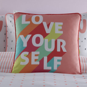 Love Yourself Filled Kids Vibrant Bedroom Cushion 100% Cotton
