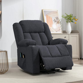Lovell Electric Lift Assist Riser Recliner with Massage and Heat - Dark Grey