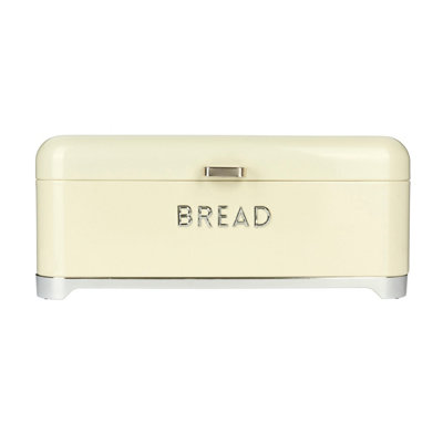 Lovello Cream Bread Bin, Steel Curved Design