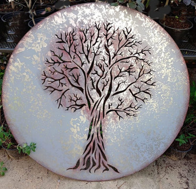 Lovely Rustic silvery metal tree of life wall art screen plaque garden ...