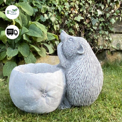 Lovely Small Hedgehog Stone Pot