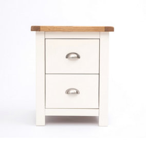Lovere 2 Drawer Bedside Table Chrome Cup Handle