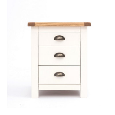 Lovere 3 Drawer Bedside Table Brass Cup Handle