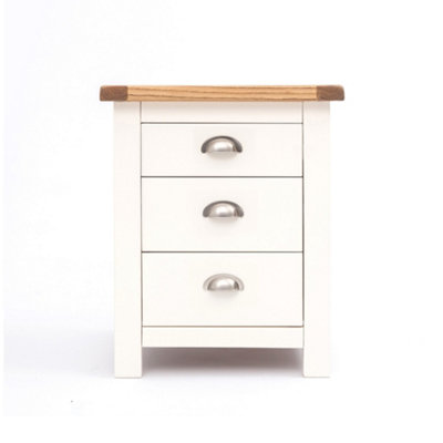 Lovere 3 Drawer Bedside Table Chrome Cup Handle