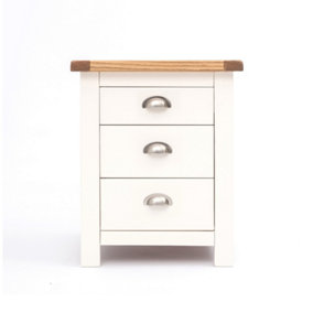 Lovere 3 Drawer Bedside Table Chrome Cup Handle