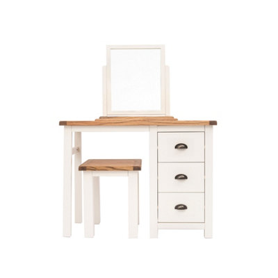 Lovere 3 Drawer Dressing Table Set Brass Cup Handle