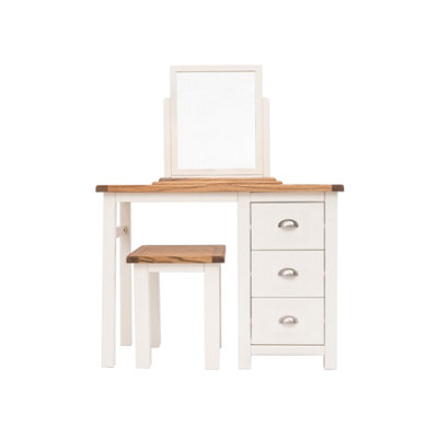 Lovere 3 Drawer Dressing Table Set Chrome Cup Handle
