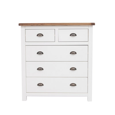 Lovere 5 Drawer Chest of Drawers Brass Cup Handle