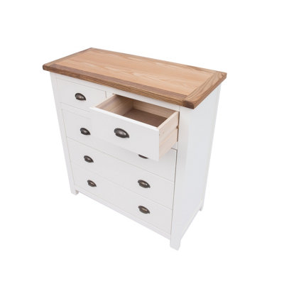 Lovere 5 Drawer Chest of Drawers Brass Cup Handle