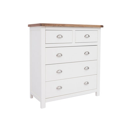 Lovere 5 Drawer Chest of Drawers Chrome Cup Handle