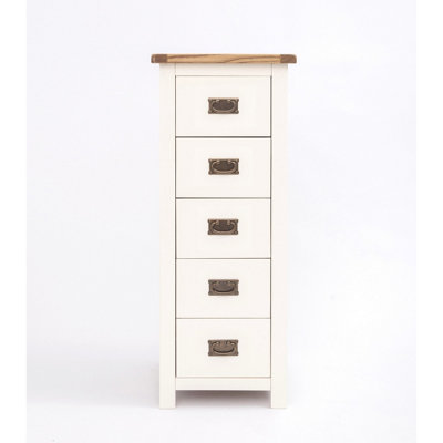 Lovere 5 Drawer Narrow Chest of Drawers Bras Drop Handle