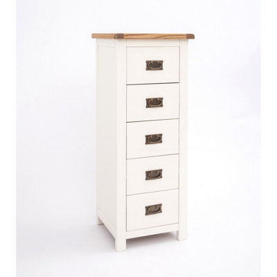 Lovere 5 Drawer Narrow Chest of Drawers Bras Drop Handle