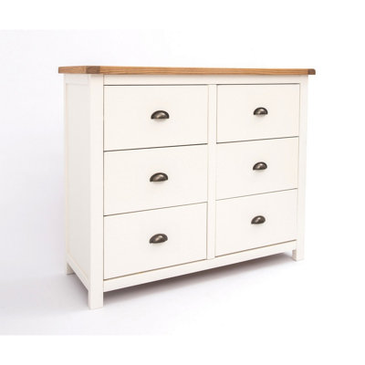 Lovere 6 Drawer Chest of Drawers Brass Cup Handle