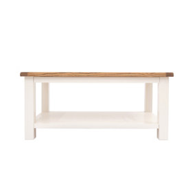Lovere Off White Coffee Table with Shelf