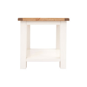 Lovere Off White Side Table with Shelf