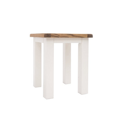 Lovere Stool - Side Table Off White H47 W40 D40cm