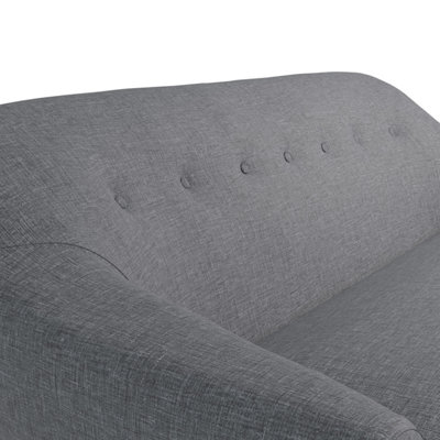 Loveseat Sofa, Linen Modern Upholstered Soft Accent Armchair Couch Solid Wood Frame - Gray