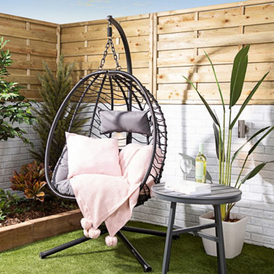 Rattan effect 2 seater egg deals bench