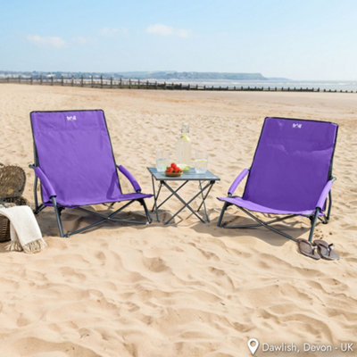 Beach Chair HAUSHOF High Back Mesh Back Folding Chair Low Seat