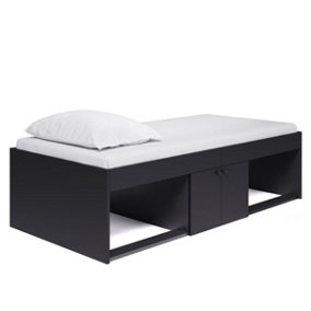 Low Cabin Black Bed Single 3ft, Sturdy Frame, All ages