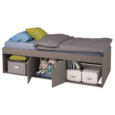 Low Cabin Grey Bed Single 3ft, Sturdy Frame, All ages