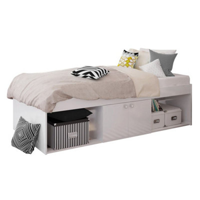 Low Cabin White Bed Single 3ft, Sturdy Frame, All ages