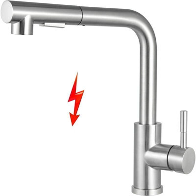 Low Pressure Extendable Kitchen Faucet, 360 degrees Swivel Low Pressure ...