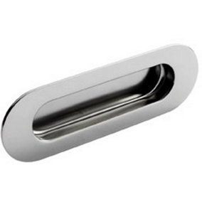 Low Profile Recessed Flush Pull 120 x 41mm 13mm Depth Bright Stainless Steel