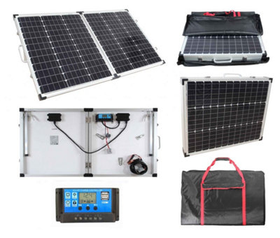 Lowenergie 100w Folding Portable Solar Panel with 10A Charge Controller and Cable