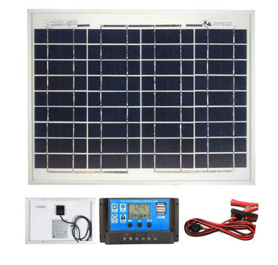 Lowenergie 10w Poly Crystalline Solar Panel Kit with PWM charge controller