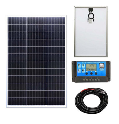 Lowenergie 150w Monocrystalline Solar Panel Kit with Charge Controller and Cable