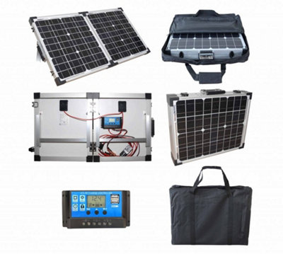Lowenergie 40W Folding Portable Solar Panel with 10A Charge Controller and Cable