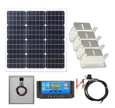 Lowenergie 40w Monocrystalline Solar Panel Kit, Charge Controller, Cable & Brackets