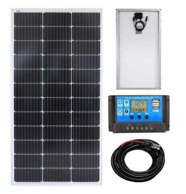 Lowenergie 50w Rigid Mono-Crystalline Solar Panel Kit with Cable and Charge Controller