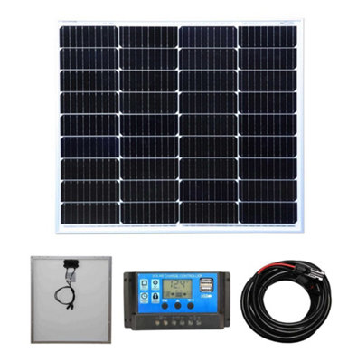 Lowenergie 80w Monocrystalline Solar Panel Kit with Charger Controller & Cable