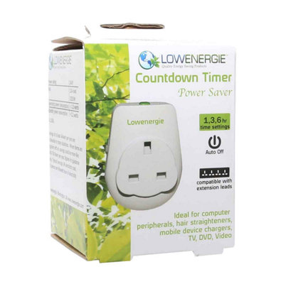Lowenergie Energy saving countdown timer socket 1, 3 & 6 Hour Countdown
