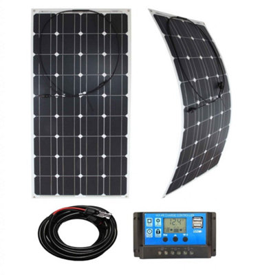 Lowenergie Flexible PV Solar Panel Kit, 100w Solar, Charge Controller