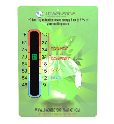 Lowenergie LCD Thermometer Laminated Card