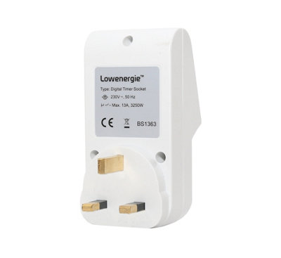Lowenergie Programmable Plug-in 7 Day Timer Switch Socket