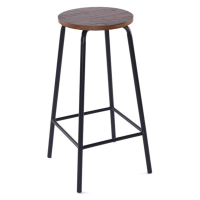 Loxely Bar Stool Black & Natural | DIY at B&Q