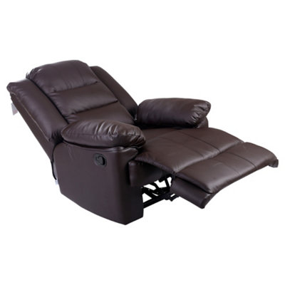 Loxley Bonded Leather Recliner Armchair Sofa Home Lounge Chair Reclining Gaming Brown DIY at B Q
