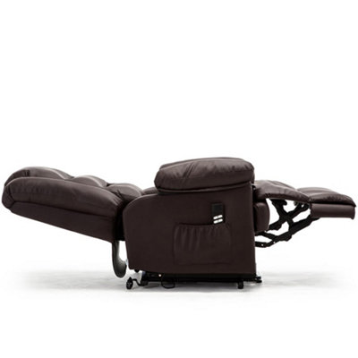 Loxley Dual Motor Electric Riser Rise Recliner Bonded Leather Armchair Electric Lift Chair (Brown)